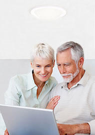 elderly couple with tubular skylight